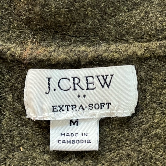 J. Crew Extra Soft Green Cardigan Sweater Wool Blend Elastane Size Medium - Picture 3 of 10